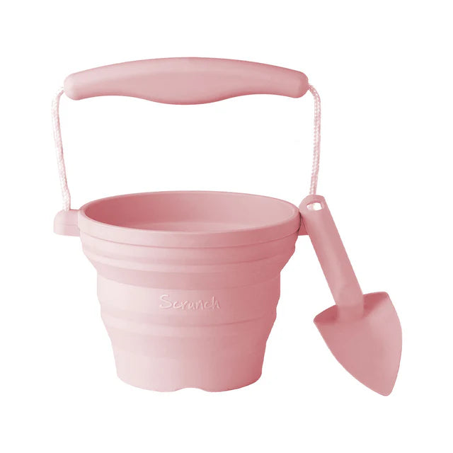Scrunch Seedling Pot and Trowel - Old Rose