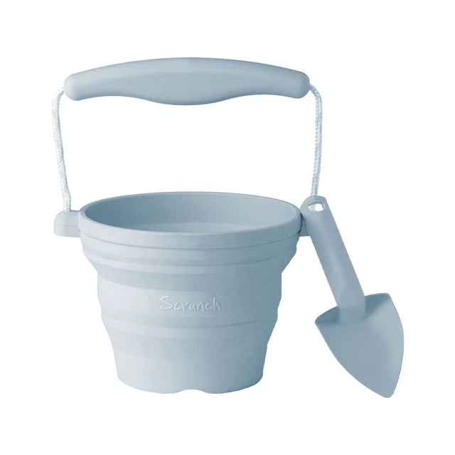 Scrunch Seedling Pot and Trowel - Duck Egg Blue