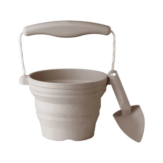 Scrunch Seedling Pot and Trowel - Mushroom