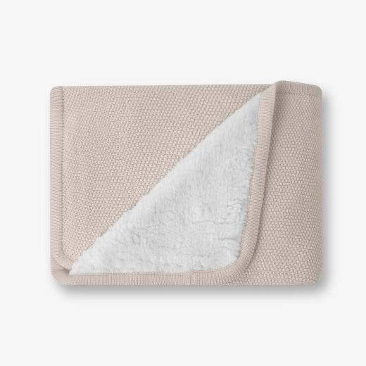 Knitted Sherpa Cotton Blanket Dream Big: Beige